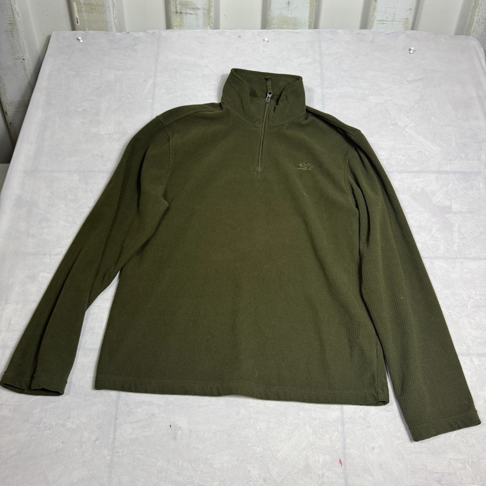 Starter Mens Pullover Sweater Olive Green‎ Mock Neck 1/4 Zip Long Sleeve M 38-40